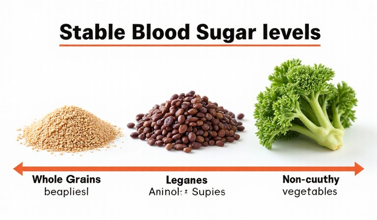 Blutzuckerregulierung mit Vollkornprodukten und Gemüse
